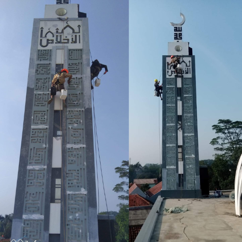 pengecatan menara masjid