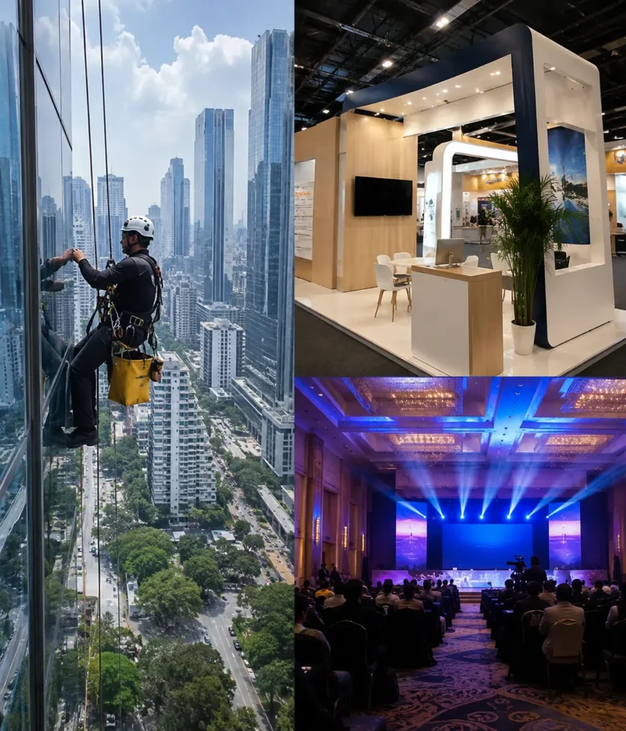 solusi profesional rope access, booth exhibition & event organizer